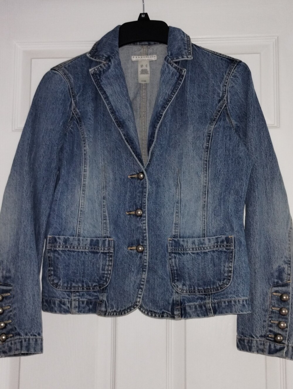 Vintage Crazy Horse Liz Claiborne Blue Denim Blazer Jacket